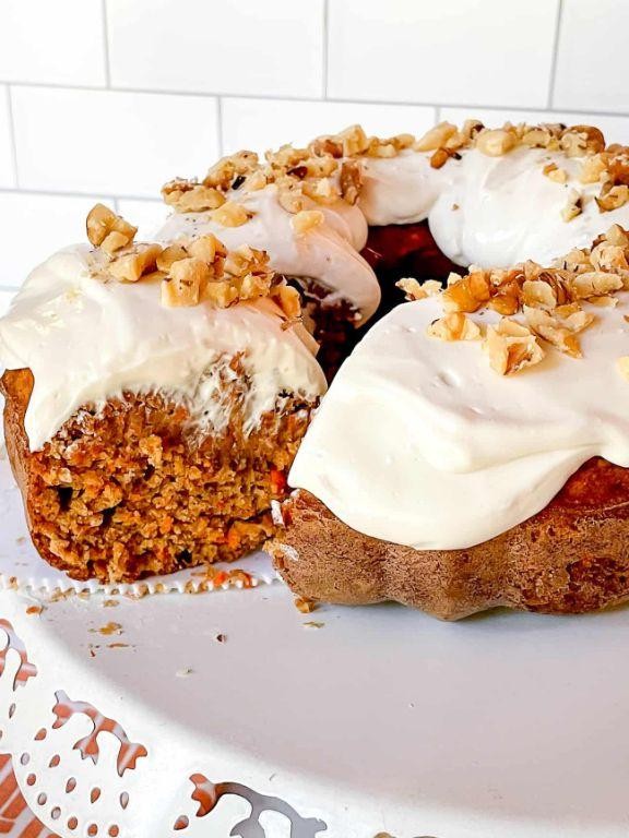 Carrot Cake with Low-Fat Cream Cheese Frosting