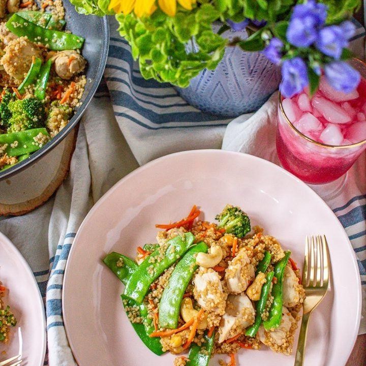 Cashew Chicken and Quinoa Stir-Fry