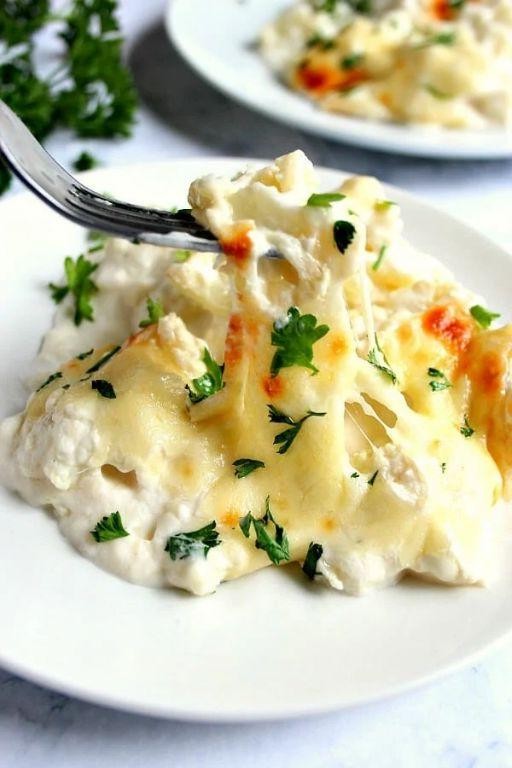 Cauliflower Alfredo Baked Pasta