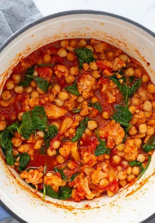Cauliflower Mushroom and Chickpea Stew
