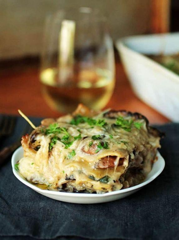 Cauliflower Mushroom and Spinach Lasagna
