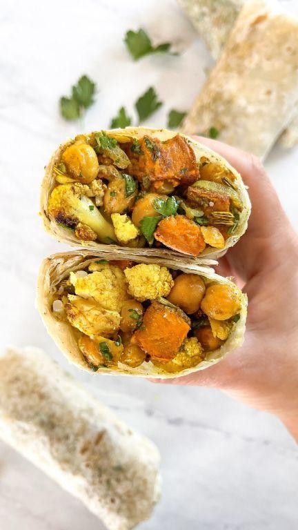 Cauliflower and Chickpea Spicy Burritos