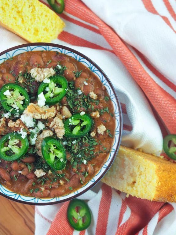 Charro Beans with Queso Fresco