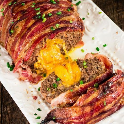Cheesy Bacon-Wrapped Meatloaf