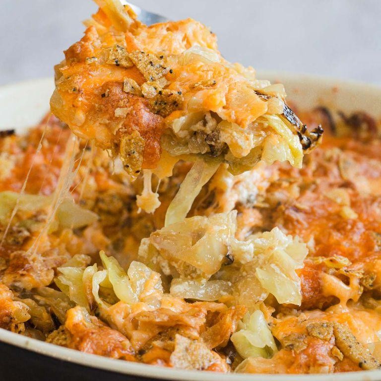 Cheesy Canned Cabbage Bake