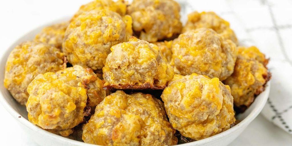 Cheesy Sausage Balls with Cheddar and Bisquick