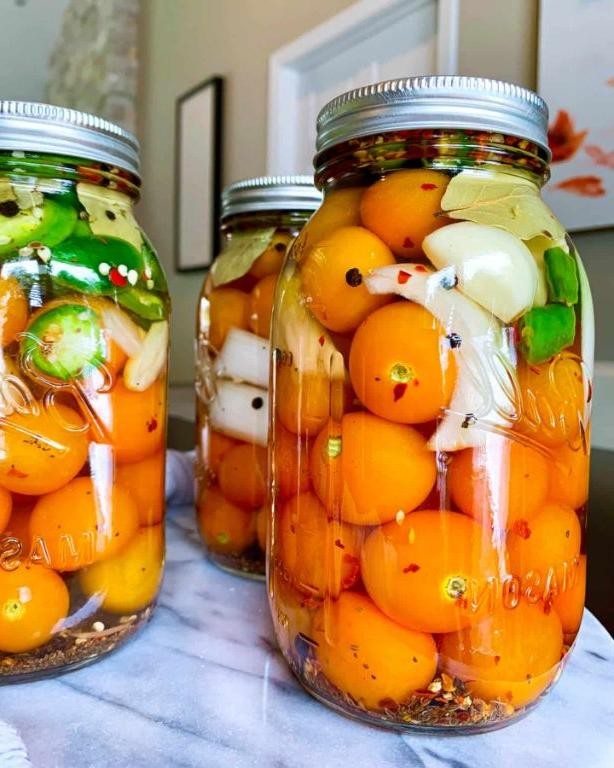 Cherry Tomato and Jalapeño Pickles
