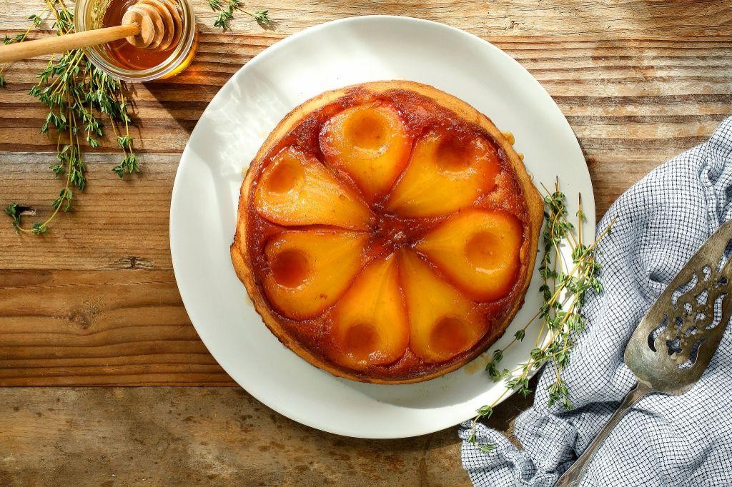 Chestnut and Pear Upside-Down Cake