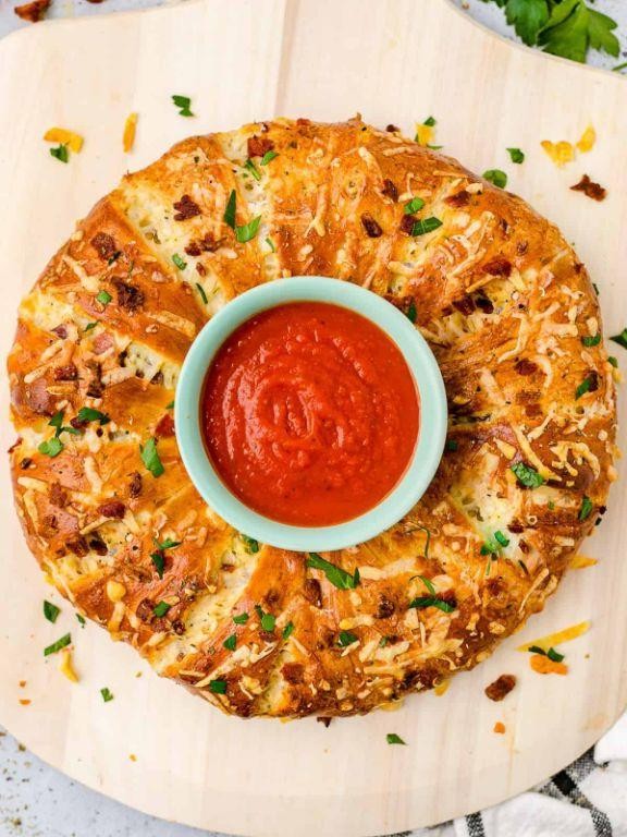 Chicken Alfredo Crescent Roll Pizza