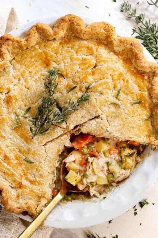 Chicken Divan Pot Pie with Flaky Crust
