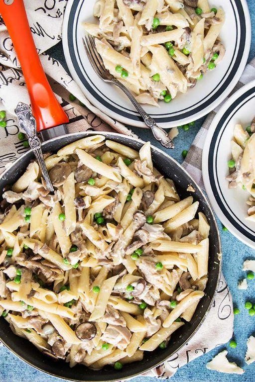 Chicken Mushroom Pasta in Gorgonzola Sauce