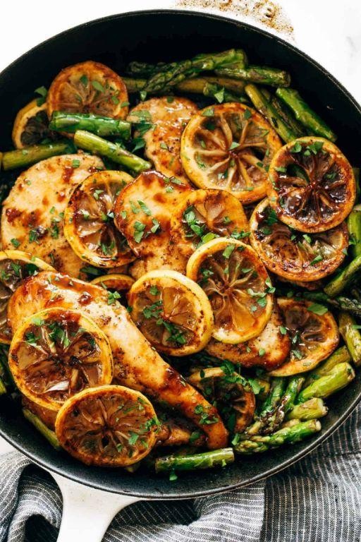Chicken and Asparagus Skillet with Lemon Sauce