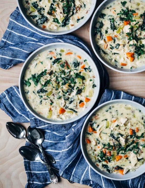Chicken and Kale Soup with Wild Rice
