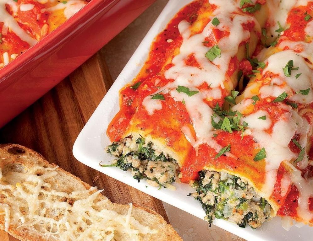 Chicken and Spinach Stuffed Cannelloni