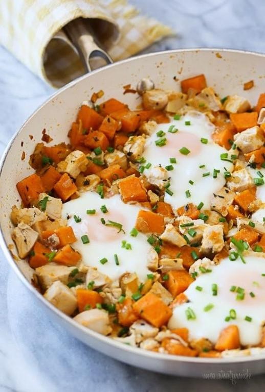 Chicken and Sweet Potato Hash Skillet