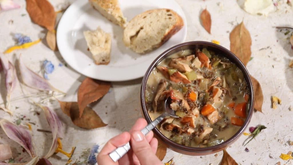 Chicken of the Woods and Wild Rice Soup