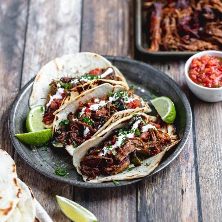 Chili Beer Braised Brisket Tacos