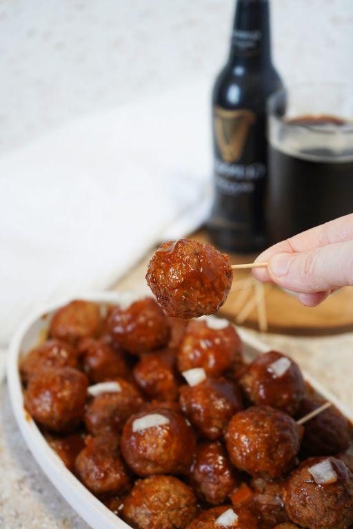 Chili Beer Glazed Meatballs