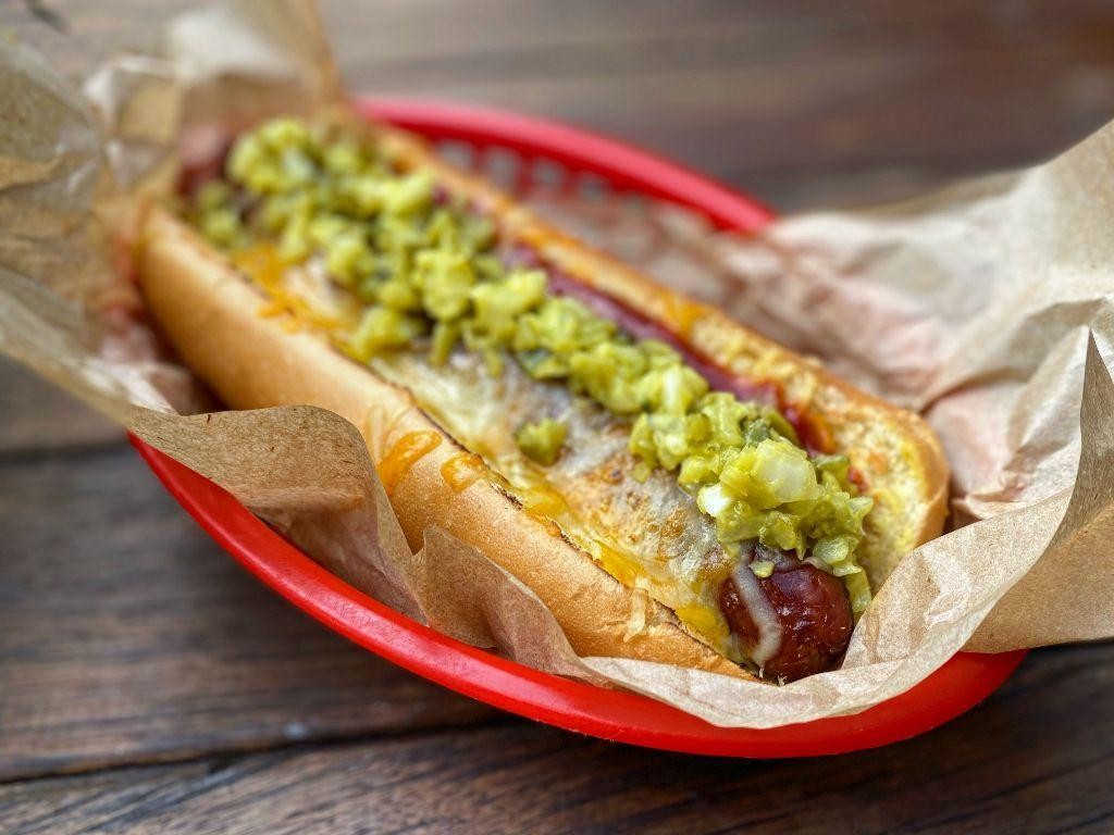 Chili Cheese Hot Dogs with Pickled Jalapeños
