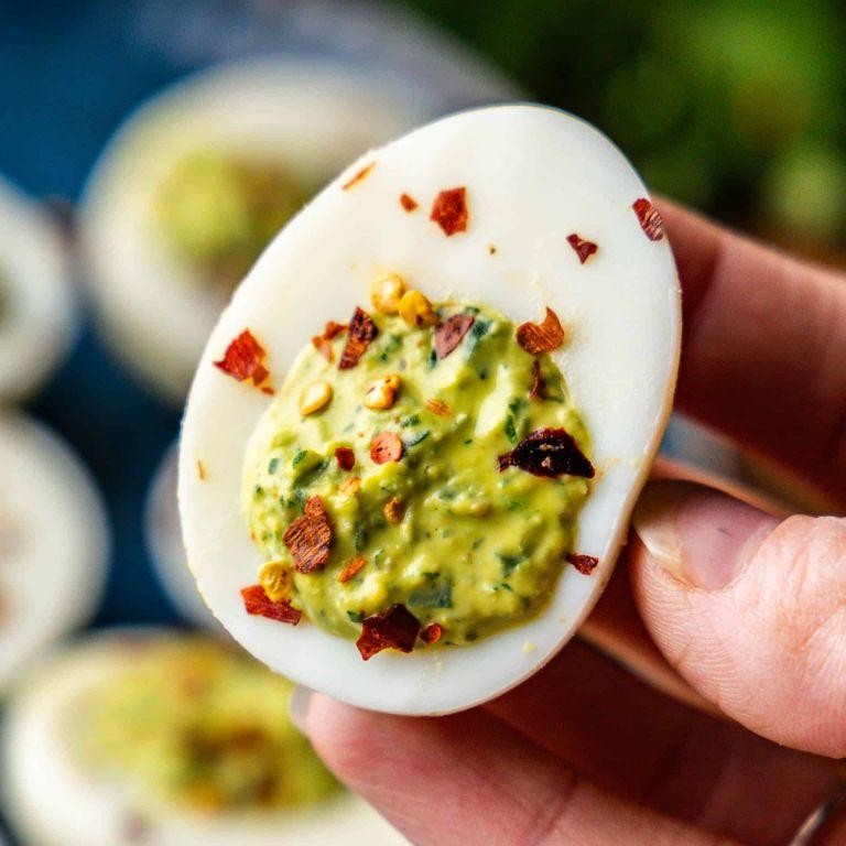 Chimichurri Deviled Eggs with a Twist