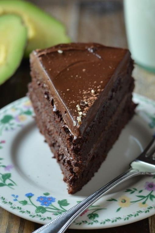 Chocolate Avocado Frosted Cake