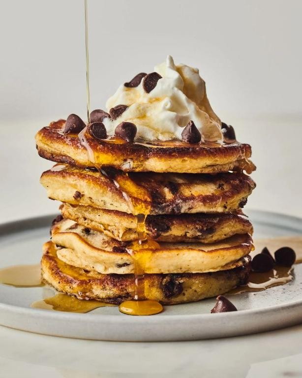 Chocolate Chile Pancakes with Maple Syrup