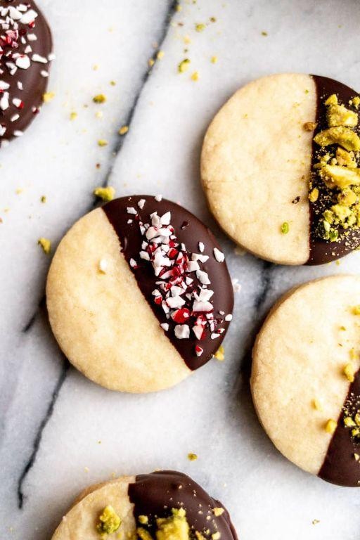 Chocolate Dipped Shortbread Cookies