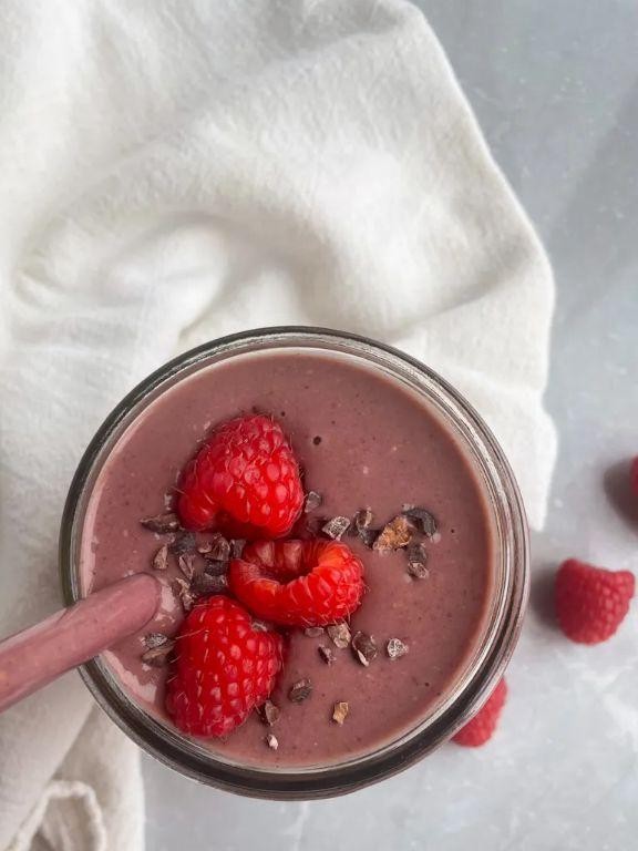 Chocolate Raspberry Protein Smoothie