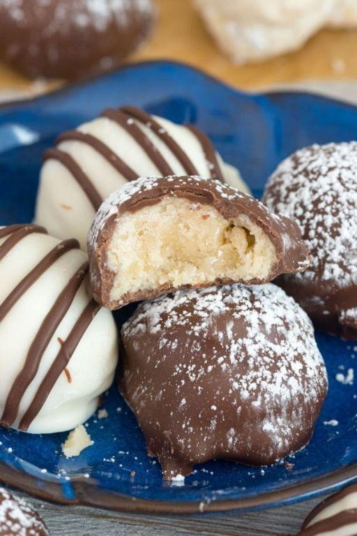 Chocolate-Dipped Snowball Cookies