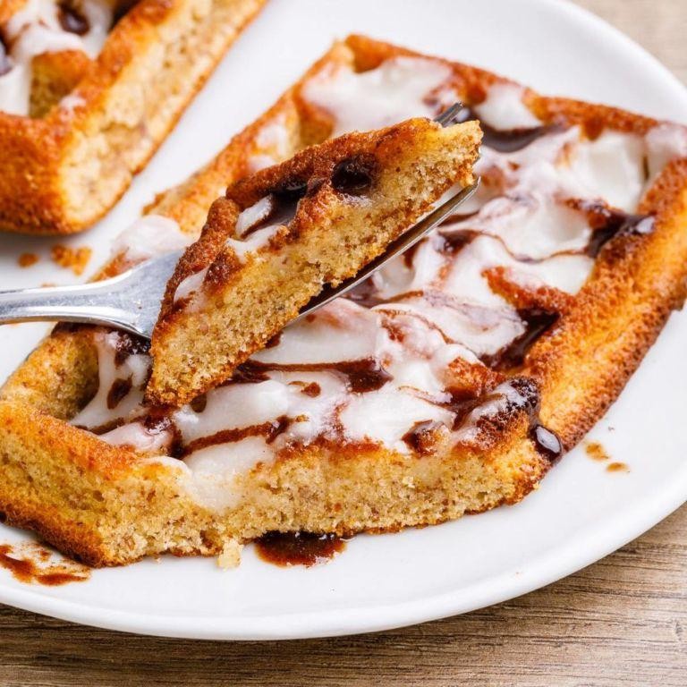 Cinnamon Roll Almond Flour Waffles