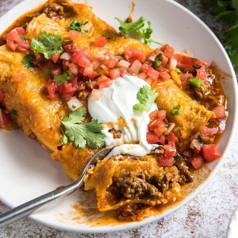 Classic Beef Enchiladas with Red Sauce