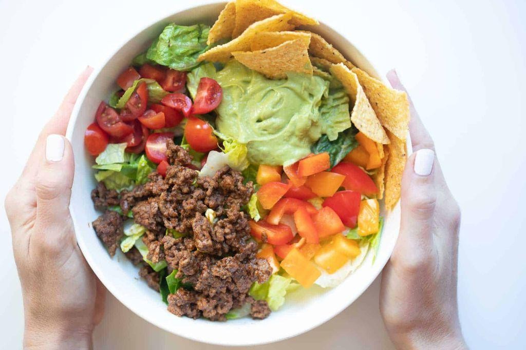 Classic Beef Taco Salad with Creamy Avocado Dressing
