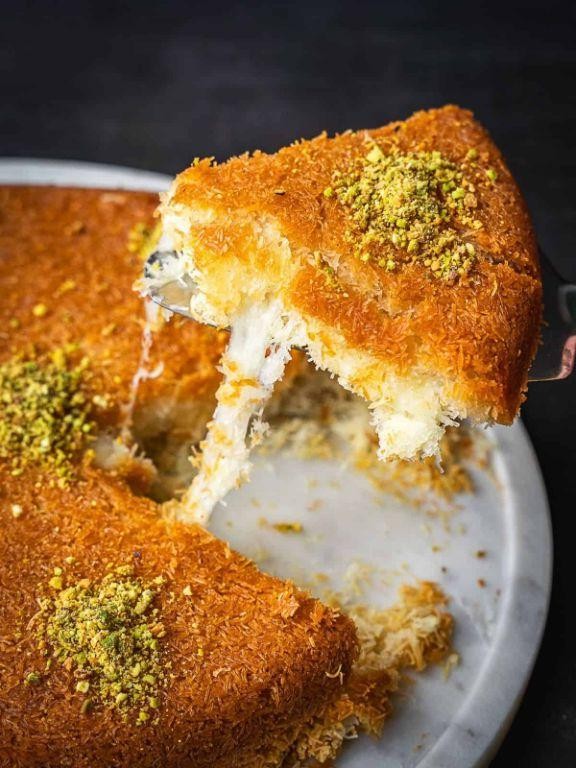 Classic Cheese Knafeh with Rose Water Syrup