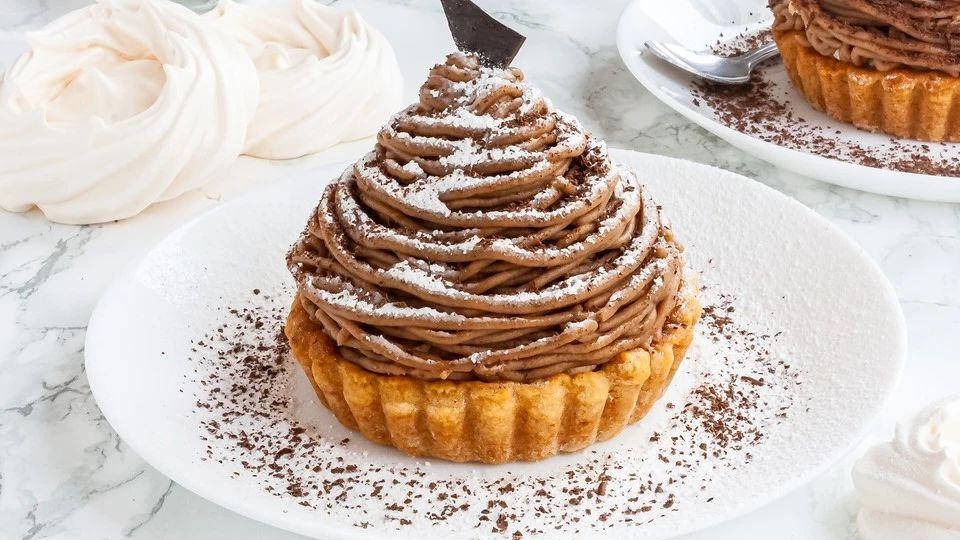 Classic French Mont Blanc Chestnut Cake