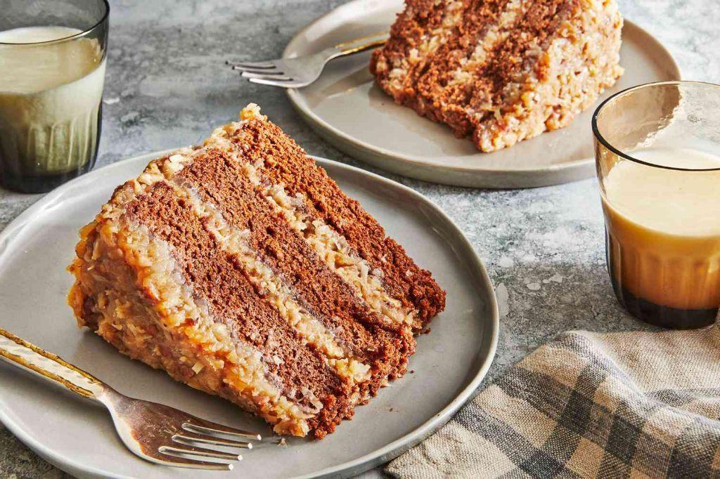 Classic German Chocolate Cake with Coconut Pecan Frosting