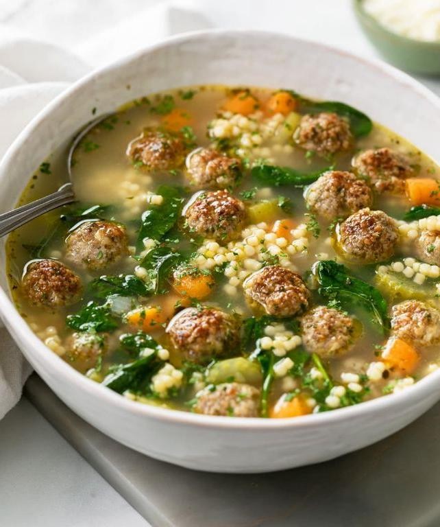 Classic Italian Easter Soup with Meatballs