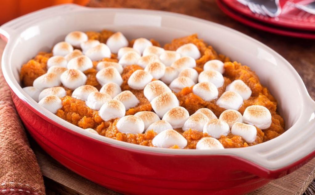Classic Pumpkin Casserole with Marshmallow Topping