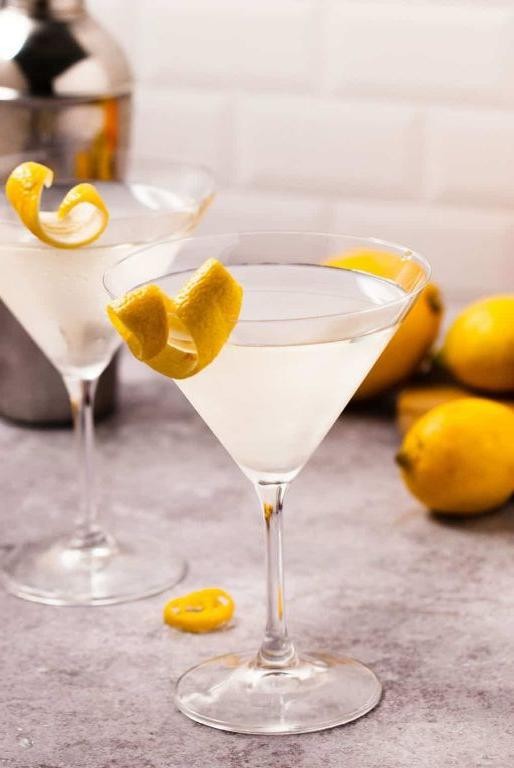 Classic Vodka Martini with a Twist of Lemon
