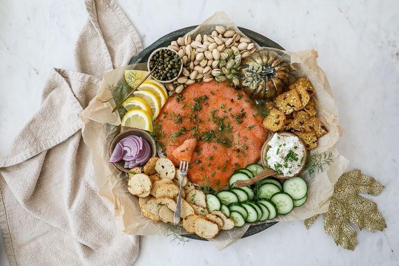 Coastal Charcuterie Board with Smoked Salmon and Dill