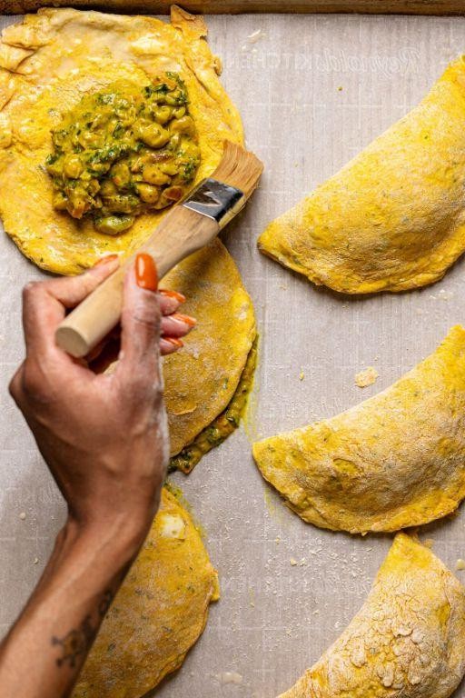 Coconut Curry Jamaican Patty with Chickpeas