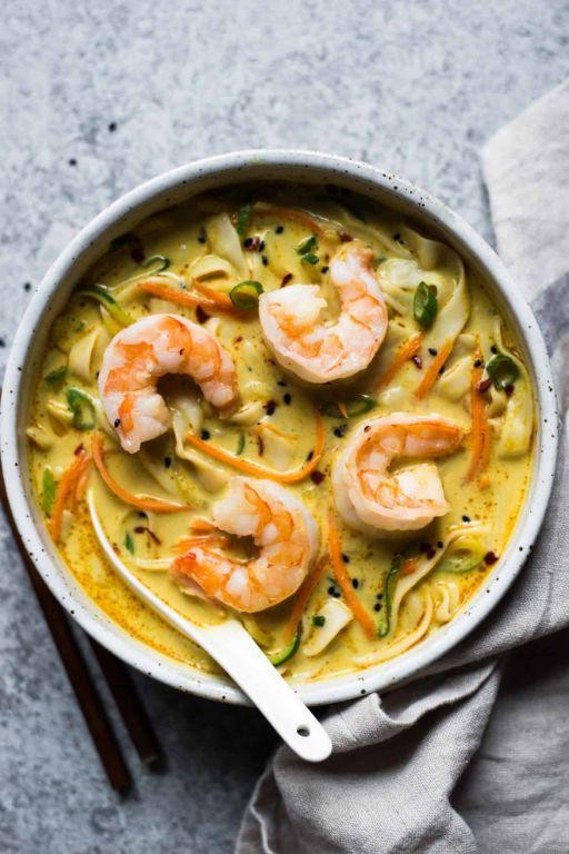 Coconut Curry Miracle Noodles with Shrimp