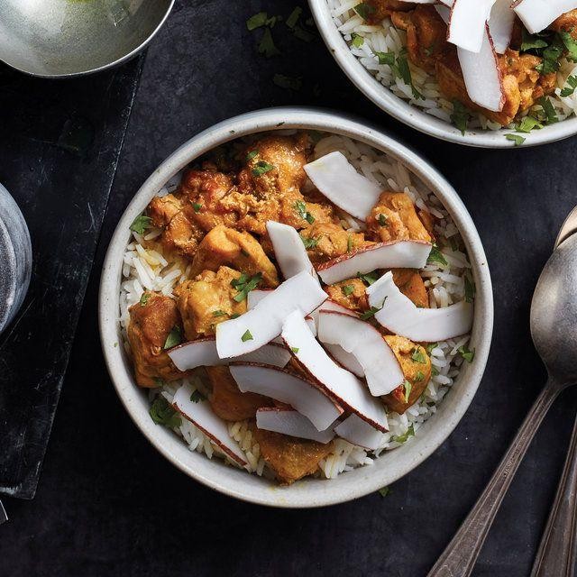Coconut Curry Pressure Cooked Chicken Thighs