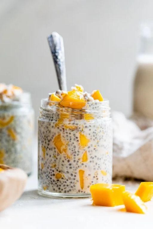 Coconut mango chia pudding