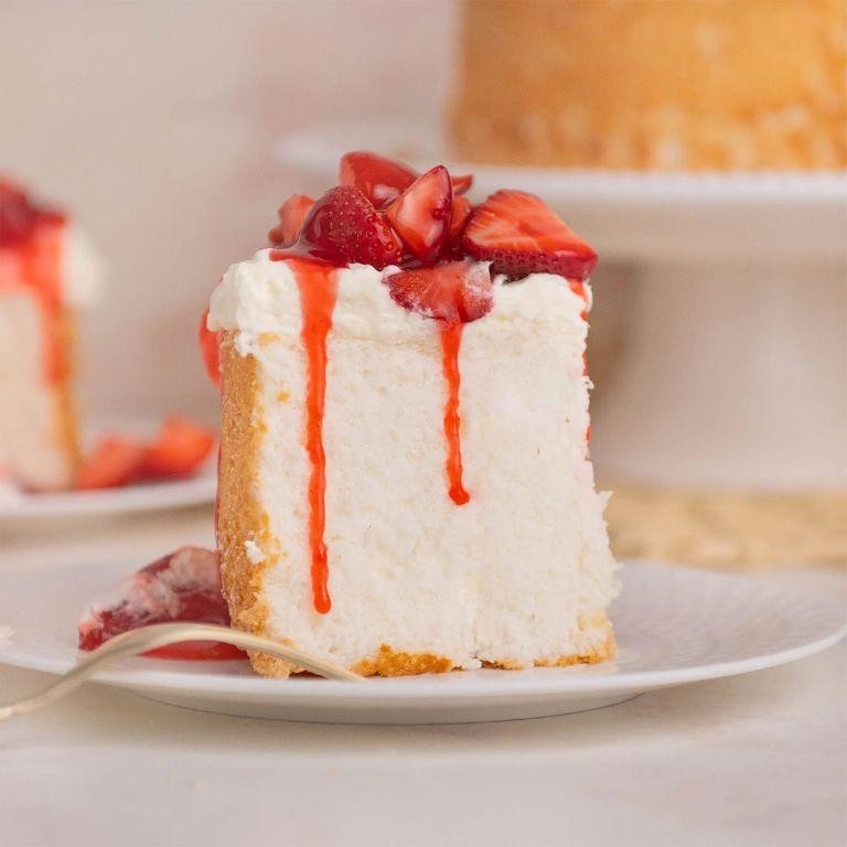 Cool Whip and Strawberry Angel Food Cake