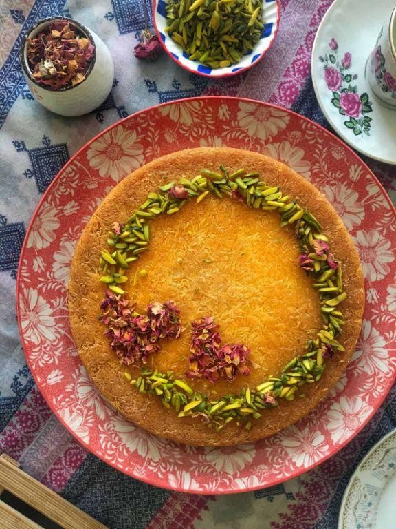 Cream-Filled Knafeh with Cardamom Syrup