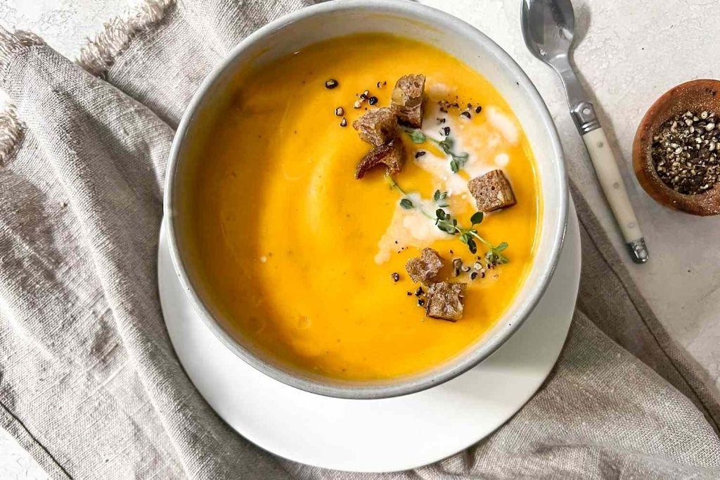 Creamy Calabaza Squash Soup with Coconut Milk