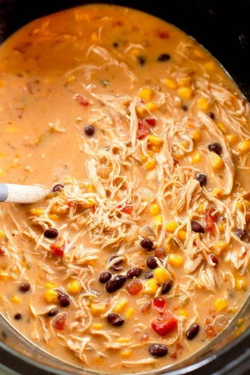 Creamy Crockpot Chicken Tortilla Soup