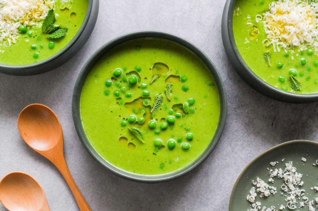 Creamy Fresh Pea Soup with Mint