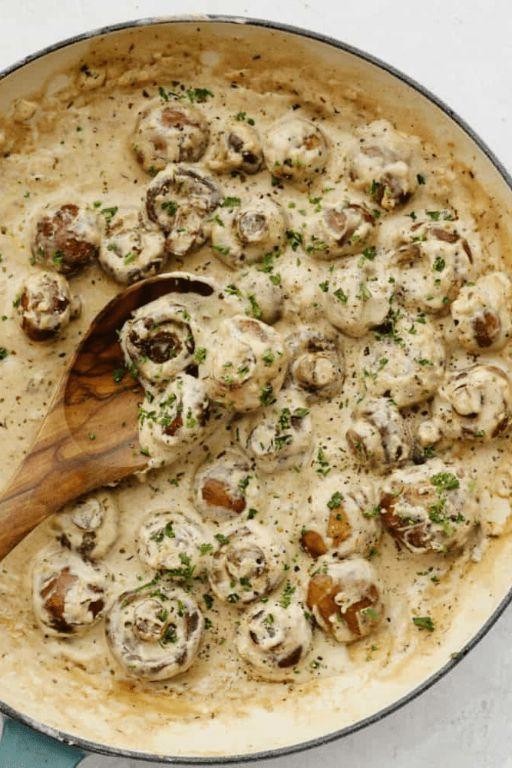 Creamy Garlic Parmesan Mushrooms