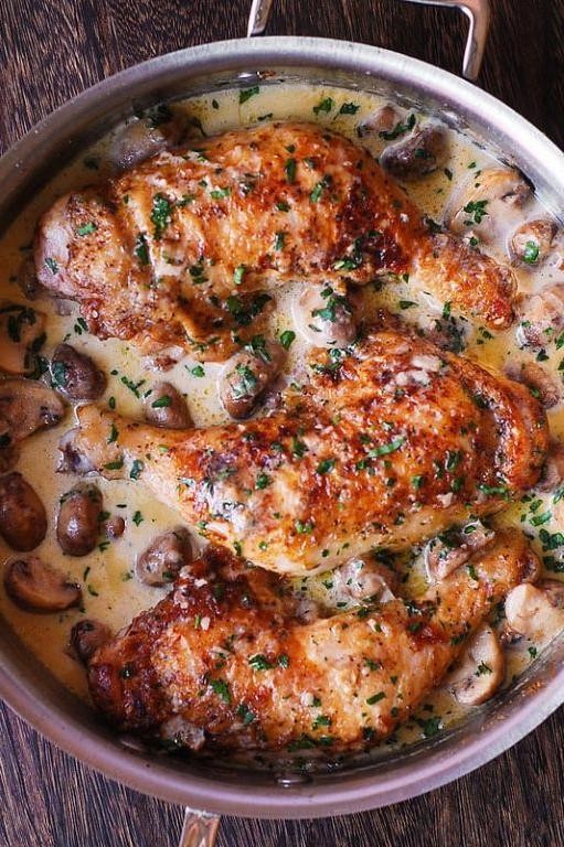 Creamy Mushroom Saucy Chicken Drumsticks